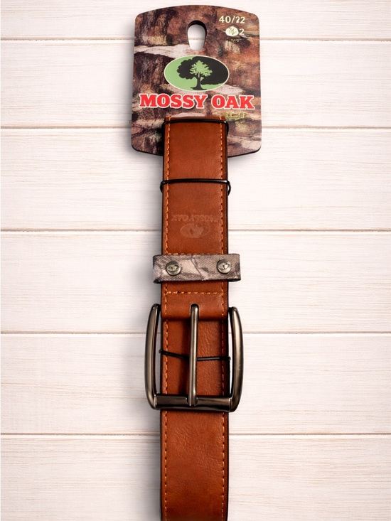 Mossy Oak Other - Mossy Oak Brown Belt NWT Size 40/42 Camo Detail Gunmetal Buckle